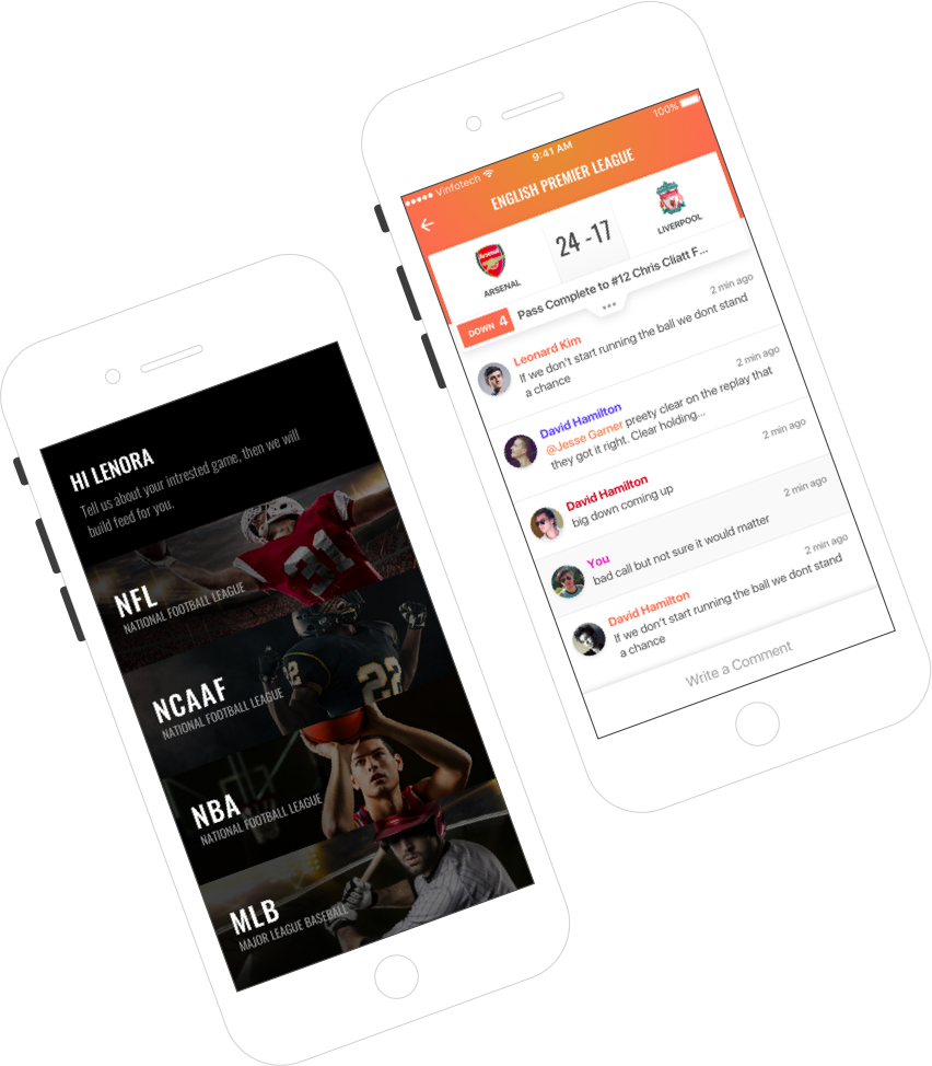 Balltalk - Social Network App for Sports Fans by Vinfotech