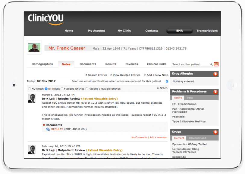Clinic you- Customized EMR Website and App Development by Vinfotech