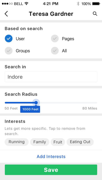 Interest Based Proximity Search