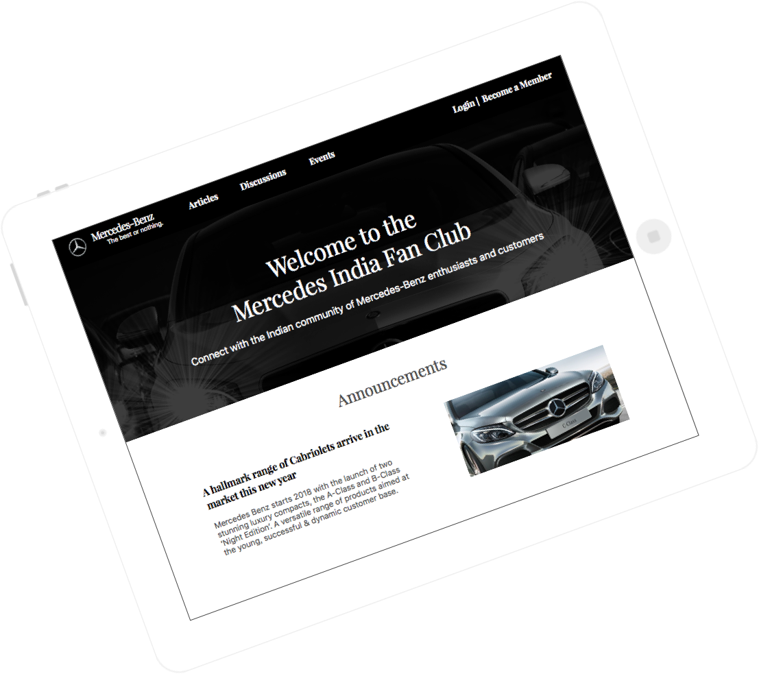 Mercedes – Custom Automobile Social Network Design and Development for City-wise Chapters by Vinfotech