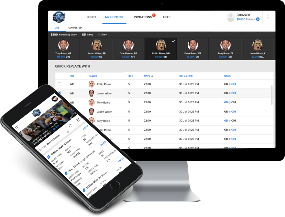 Creating a fantasy football website for NFL by Vinfotech